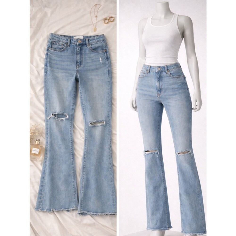 Dear John Rosa Distressed Rosa Flare Jeans - Size 29